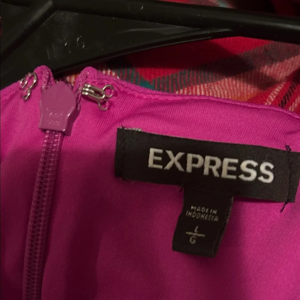 Express Fuchsia Jumpsuit. With cutouts length: Short - Picture 2 of 2
